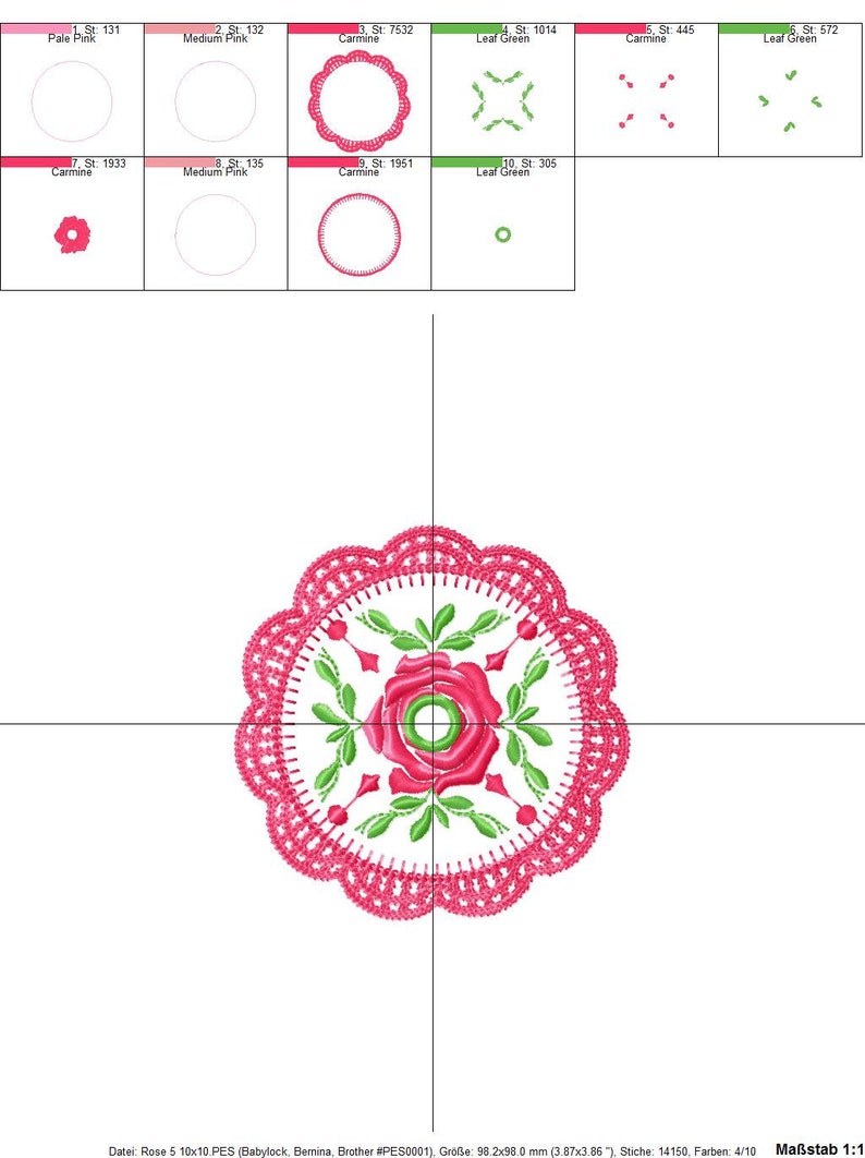 A Crochet Roses Cover Holder ITH 10x10 embroidery file Embroidery pattern embroider crochet doilies image 9