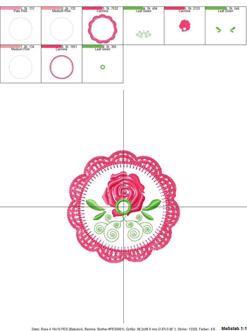 A Crochet Roses Cover Holder ITH 10x10 embroidery file Embroidery pattern embroider crochet doilies image 8