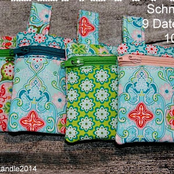 Taschen 10x10 ITH Stickdatei Stickmuster sticken Geldbörse Tasche RV-Tasche