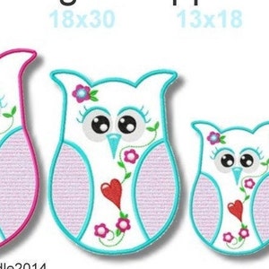 A Owl Hildegard Application 4 Sizes Embroidery File Embroidery Pattern Grete vom Ländle