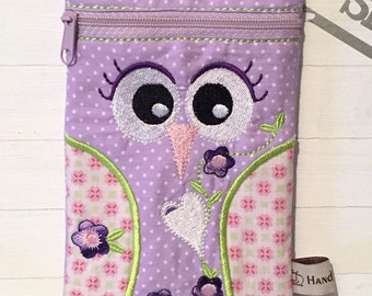 Un sac hibou 13x18 14x20 ITH motif de broderie fichier de broderie broder trousse de toilette sac mobile