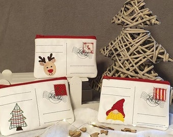 Weihnachtstaschen RV 13x18 Stickdatei Advent Sticken Weihnachten ITH Stickmuster