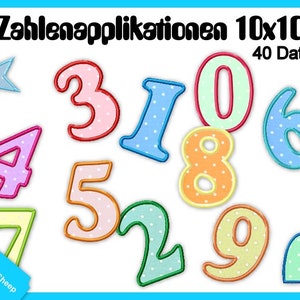 A Numbers 0-9 Heart and Star Embroidery File Satin Application Embroidery Pattern Embroidery