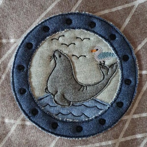 A Seal Animals Doodle 10x10 13x18 16x26 18x30 maritime embroidery file seagull embroidery pattern