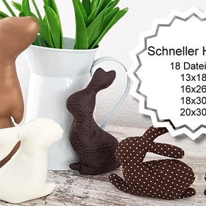 A Schnell Hasen 2 ITH 13x18, 16x26, 18x30, 20x30 Embroider file Hobby Pillow Shabby vintage