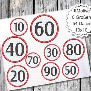 A Birthday Numbers Anniversary Circle 10x10 Embroidery Pattern Embroidery Embroidery File Application