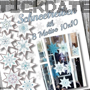 A Schneeflocken 10x10 Anhänger ITH Stickdatei Stickmuster sticken Weihnachten Advent Bild 3