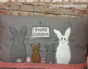 A Hasen Doodle Kombi  Ostern Stickdatei Stickmuster Baukasten sticken Applikation