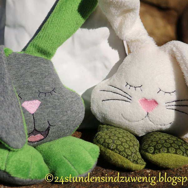 Rabbits 16x26 ITH embroidery file embroidery pattern cuddly toy Easter embroider