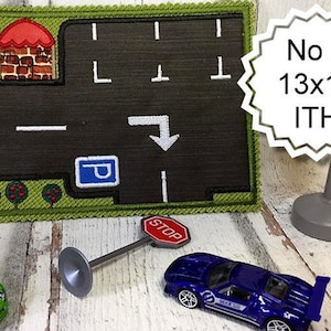 A No 2 Spielteppich 13x18  Spielstraße Stickdatei Stickmuster ITH Puzzle sticken Kinder