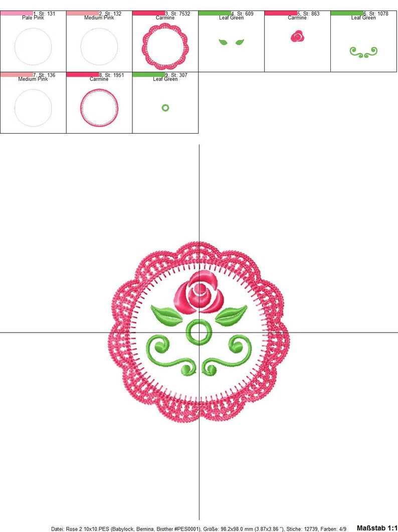 A Crochet Roses Cover Holder ITH 10x10 embroidery file Embroidery pattern embroider crochet doilies image 6