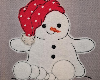 Snowman application *Frosty* different sizes 10x10 13x18 16x26 18x30 and 20 x30