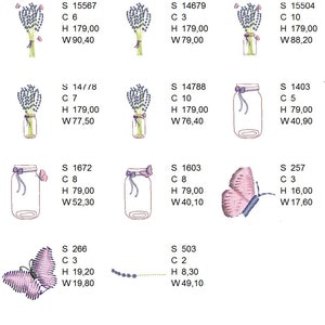 A Lavendel 13x18 Stickdatei 11 Motive Doodle Stickmuster sticken Bild 4