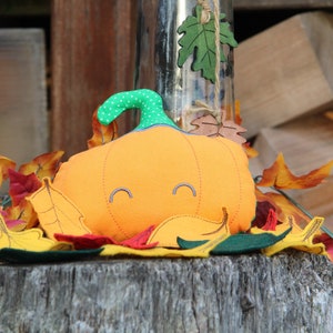 A Autumn 16x26 ITH Leaves Pumpkin Doodle Applique Embroidery Embroidery File Embroider Halloween Decoration