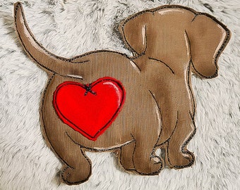 A dachshund heart different sizes Embroider embroidery file Embroidery pattern winter frame doodle application dachshund Daniel Herzpo
