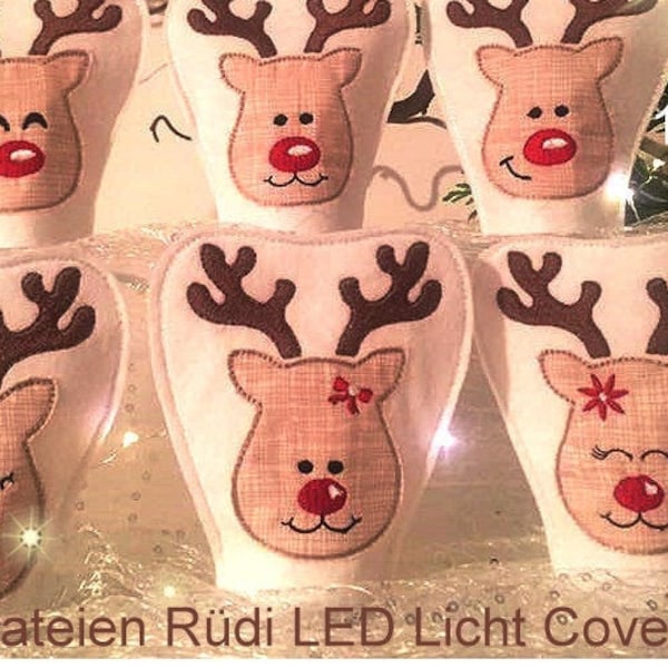 Rudi LED Cover 10x10 ITH Reindeer Stickdatei