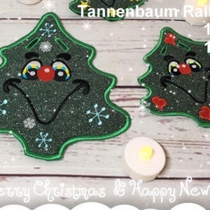 Embroider a Christmas tree Ralli ITH 13x18 and 18x30 garland embroidery file embroidery pattern