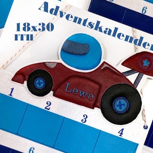 Adventskalender System Auto Komplett 18x30 ITH Winter Sterne Stickdatei Stickmuster sticken Nikolaus Bild 1