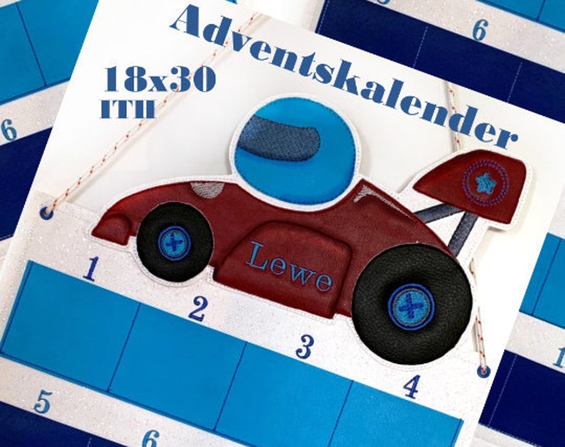 Adventskalender System Auto Komplett 18x30 ITH Winter Sterne Stickdatei Stickmuster sticken Nikolaus Bild 1