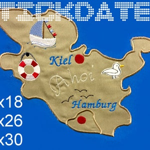 A Schleswig Holstein HH puzzle application 3 sizes embroidery file embroidery pattern embroider