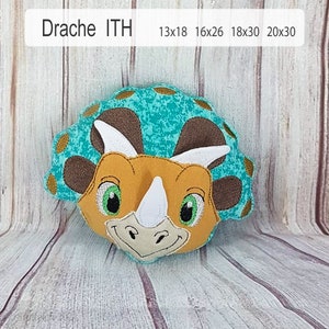 Cuscino coccolone testa Dragon Joris ITH varie misure 13x18 16x26 18x30 e 20x30