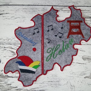 A NRW puzzle application 3 sizes embroidery file embroidery pattern Embroider map of Germany