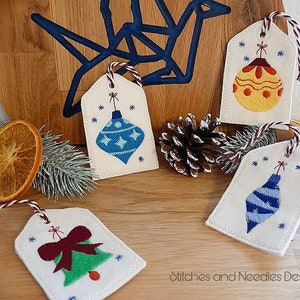 A gift tag ITH 10x10 Christmas Advent Doodle application embroidery file embroidery pattern
