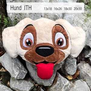 Dog Freddy cuddly pillow head ITH different sizes 13x18 16x26 18x30 and 20x30