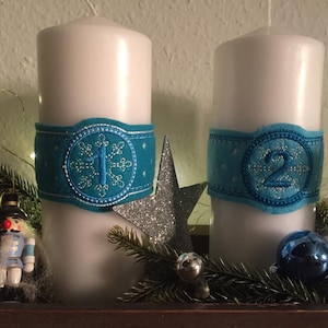 A Banderole Candle Advent 13x18 16x26 Embroidery File Embroidery Pattern Embroidery Christmas Advent ITH