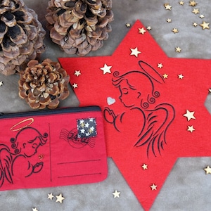 Ángel 10x10 y 13x18 archivo de bordado patrón de bordado ángel guardián alabanza a Dios