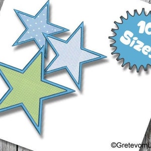 A Star Applications 10 Sizes Embroidery File Embroidery Pattern Embroidery Satin Application