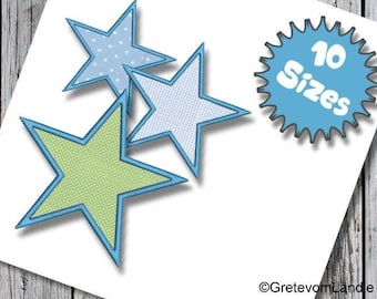 A Star Applications 10 Sizes Embroidery File Embroidery Pattern Embroidery Satin Application