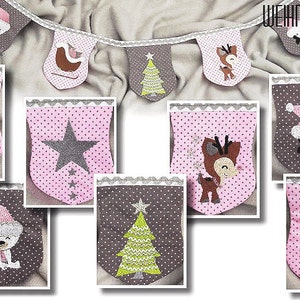 Embroider a pennant 13x18 ITH Christmas Advent embroidery file embroidery pattern