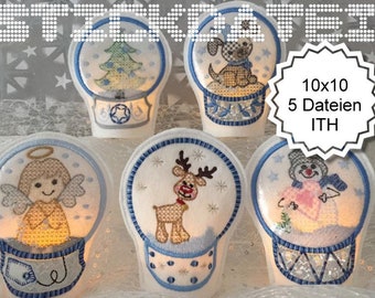 Snow globe ITH 10 x 10 cm embroidery file Advent embroidery pattern embroider Christmas