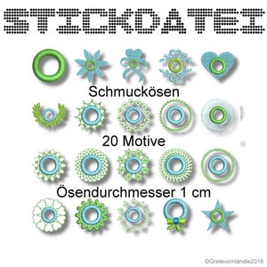 A 20 Ösen Löcher Stickdatei 10x10 KamSnaps Stickmuster sticken Bild 5