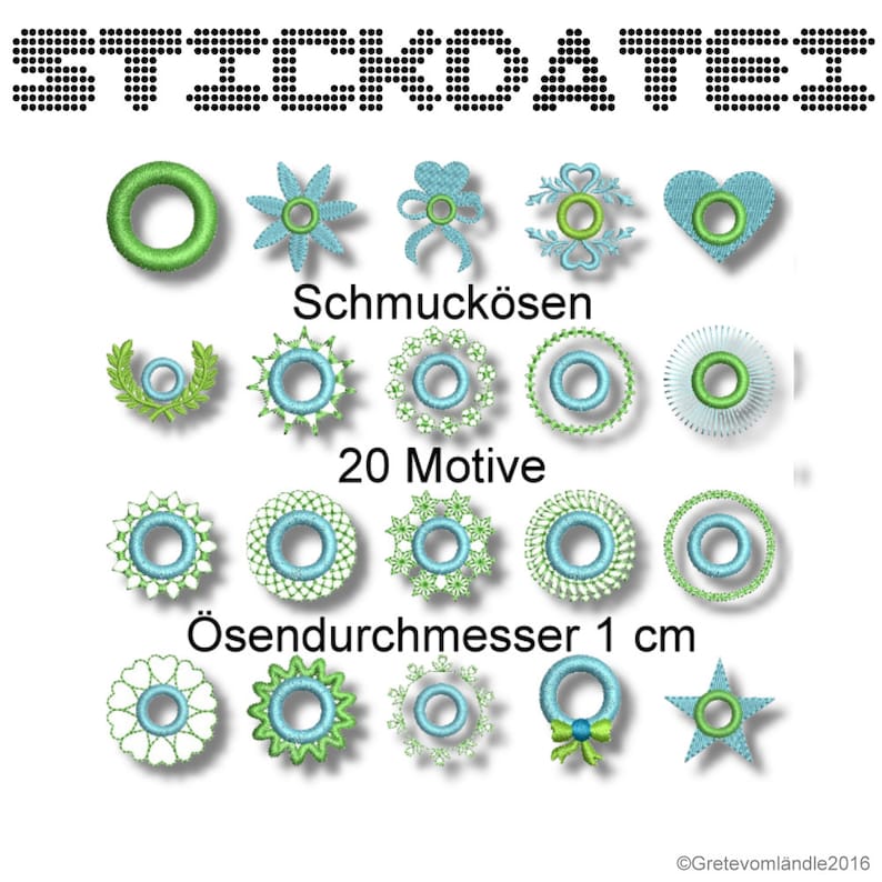 A 20 Ösen Löcher Stickdatei 10x10 KamSnaps Stickmuster sticken Bild 5