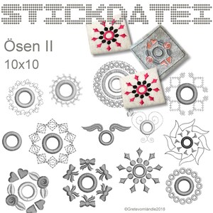 以下が含まれることがあります： 10x10cmのフープ用の刺繍デザイン16点セット。デザインは、円、星、花、リボンなど、さまざまな形とパターンを特徴としています。デザインは白黒で、どんなプロジェクトにもエレガントなタッチを加えるのに最適です。