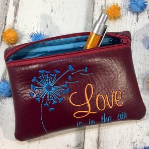 A Tasche 13x18 ITH  Pusteblume Love  Stickdatei Stickmuster sticken Kulturtasche Schminktasche