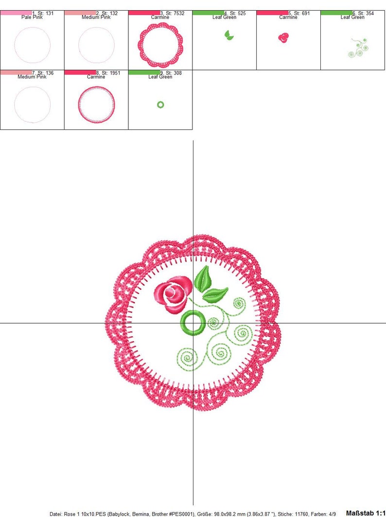 A Crochet Roses Cover Holder ITH 10x10 embroidery file Embroidery pattern embroider crochet doilies image 5