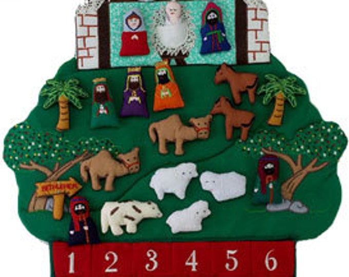 Nativity Fabric Advent Calendar countdown to Christmas Etsy