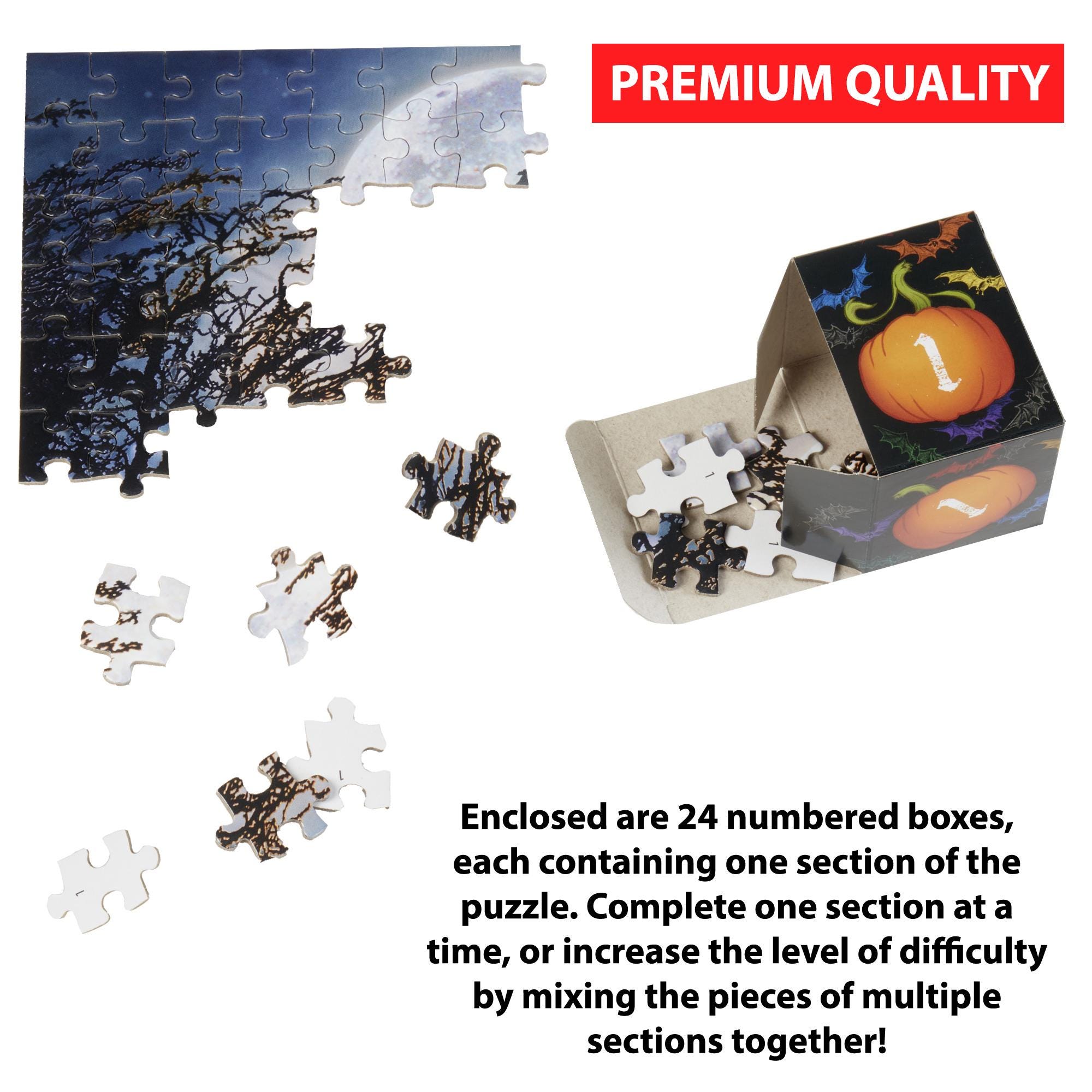 Count Down To Halloween 1000 Piece Jigsaw Puzzle - Simple Sections (24 Boxes) 2025 Advent Calendar