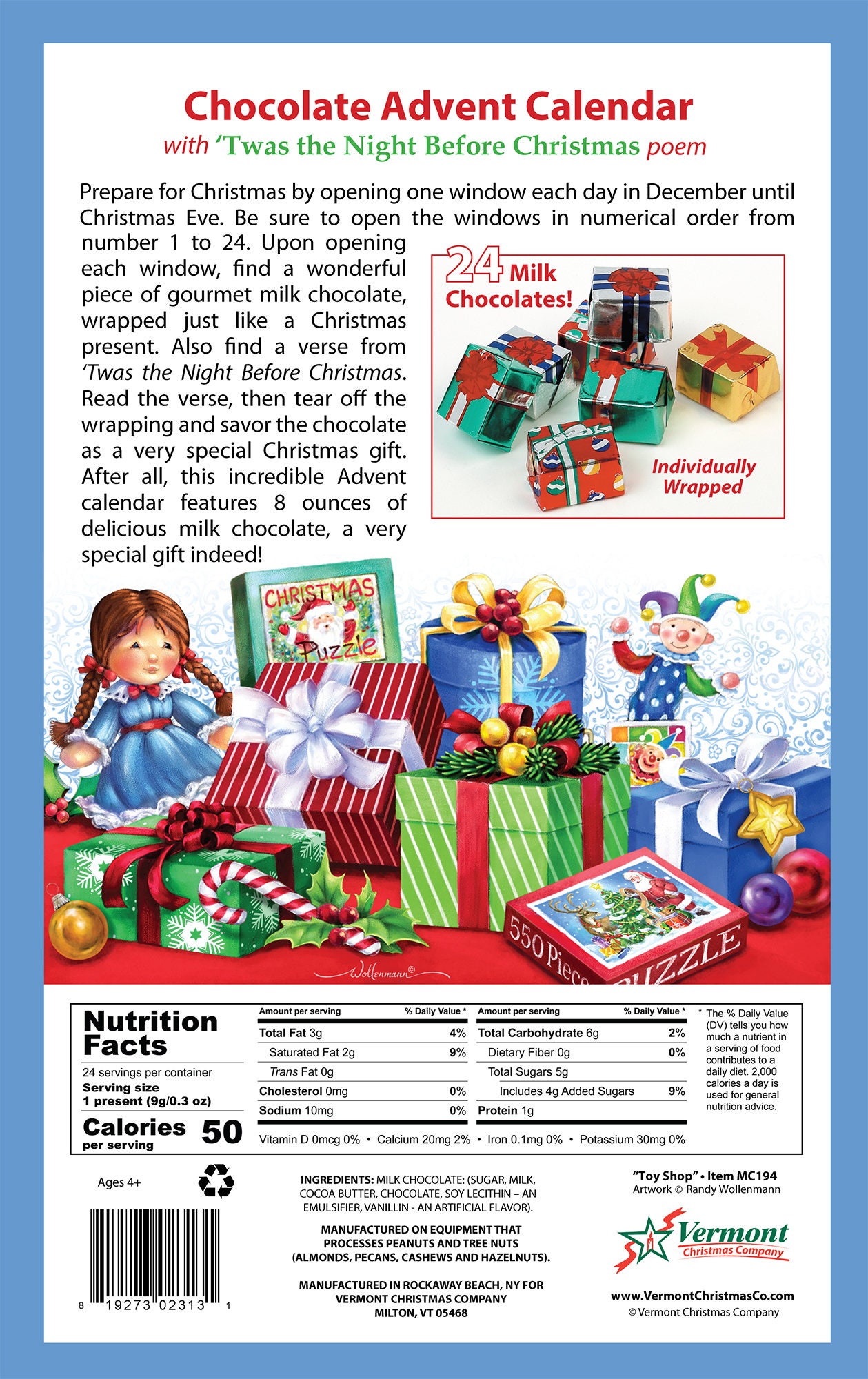 Toy Shop Chocolate Advent Calendar - Etsy