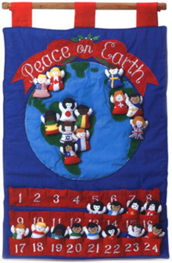 Peace on Earth Fabric Advent Calendar Etsy