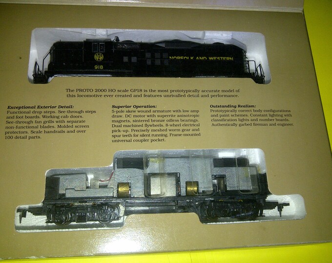 HO Train Engine GP18 N&W Proto 2000 New in Box Etsy