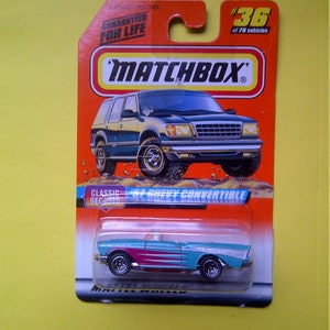 Matchbox 1-75 Series 1997 #36 1957 Chevy Cabrio neu auf Karte