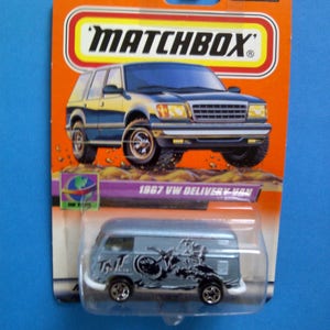 Streichholzschachtel #72 1967 VW Microbus Auslieferung 1/64 neu auf Karte