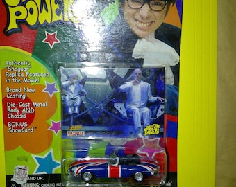 NEW Austin Powers Shaguar 1960&#39;s XKE Jaguar 1/64 Diecast W/Union Jack Paint