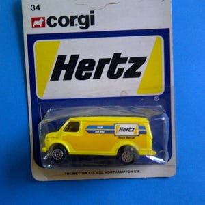 Camión de alquiler Hertz Corgi Jr nuevo en tarjeta sin perforar