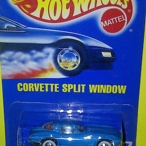 Individuell angefertigte Hot Wheels #197 1960s Corvette Split Fenster neu auf Karte KEIN Tampo auf Dach oder Motorhaube