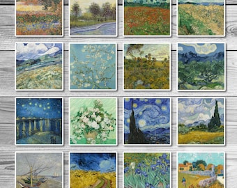 Van Gogh Prints Fridge Magnet Art, Starry Night, Artistic Refrigerator Magnet, Classic Paintings, Artist Gifts, Art Museum Souvenir